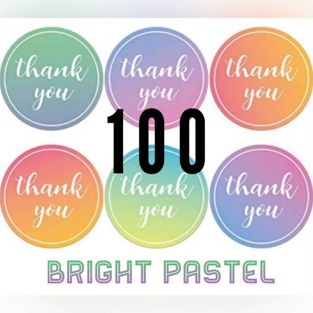 Posher Favorite!☀️100 Bright Pastel thank you stickers